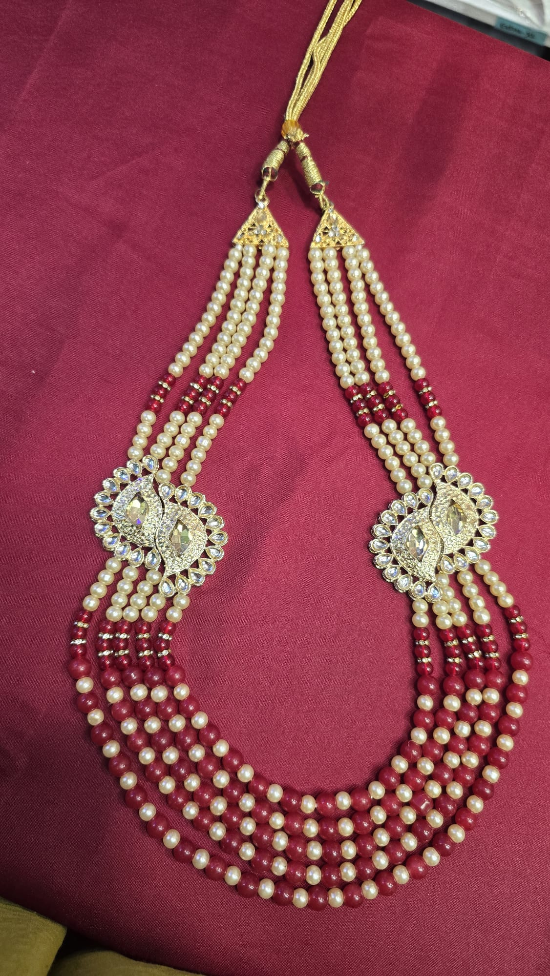 Red And White Color Unique Designed With Beaded Mala In USA