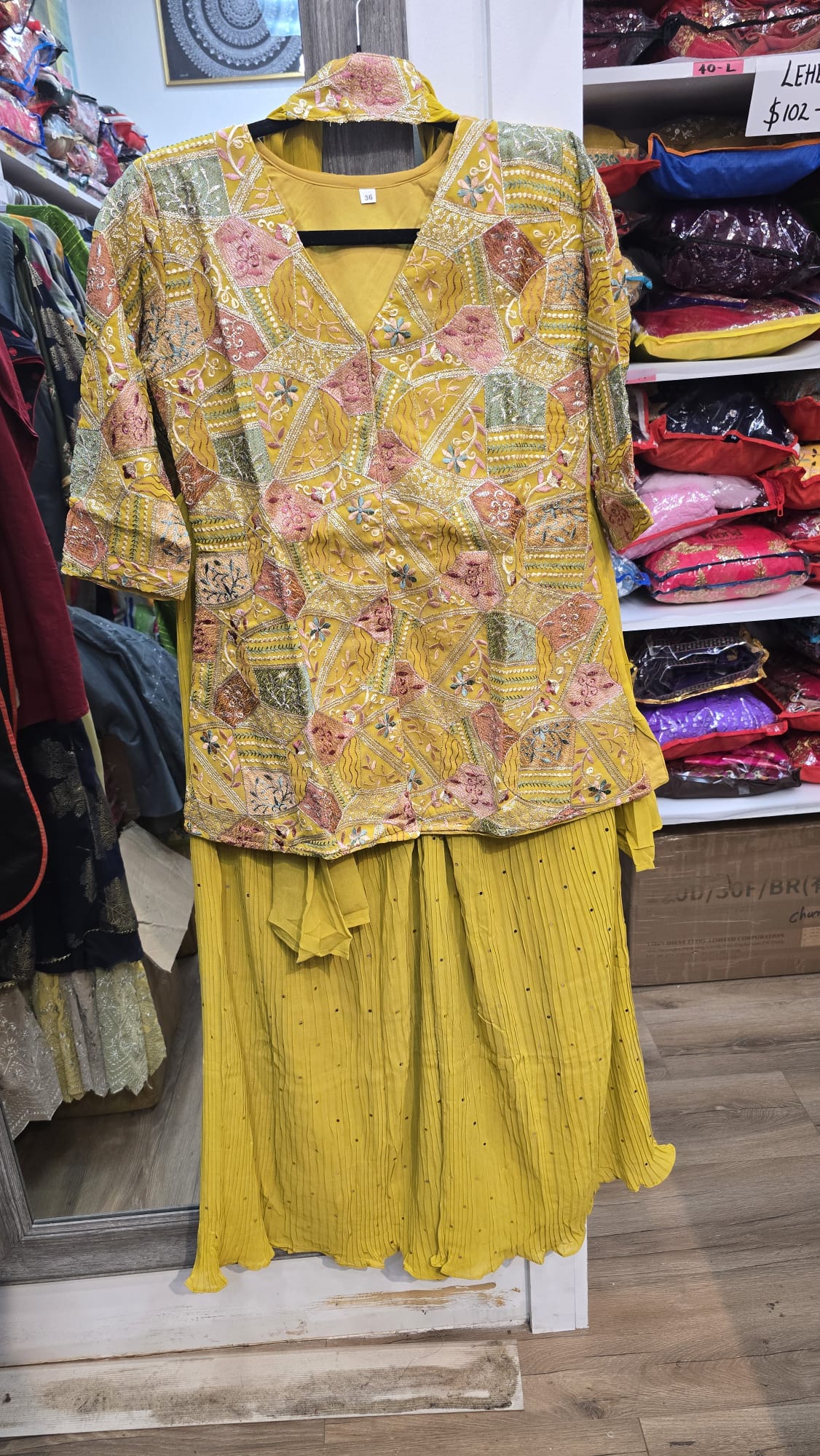 Charming Yellow Colored Coat Pant Palazzo Set For Kids Near Me