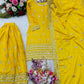 Gorgeous Yellow Color Chinon Silk Sharara in Chandler