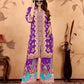 Alluring Purple Color Printed Pure Natural Crepe Palazzo Suits For Women