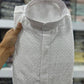 Elegant White Color Heavy Rayon Kurta With Pajama Pants For Men