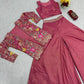 Beautiful Pink Color Embroidery Sequins Work in Mesa