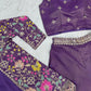 Attractive Purple Color Embroidery Sequins Work in Tempe