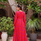 Printed Rani Pink Shrug Style Indo Western Gown For Women in Chandler