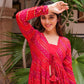 Rani Pink Shrug Style Indo Western Gown For Women in USA