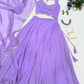 Stunning Lavender Georgette And Sequins Work Lehenga Choli With Dupatta