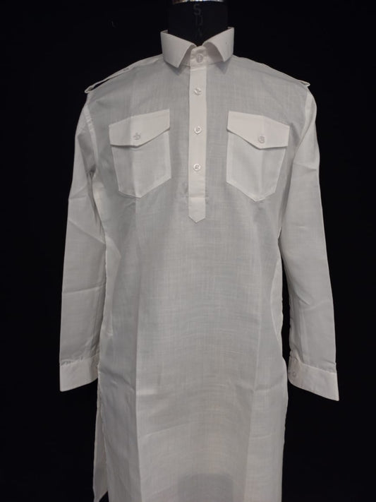 Alluring White Color Swiss Cotton Pathani Suits For Men