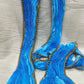 Alluring Sea Blue Color Poly Blend Fabric With Lace Border Stole For Men