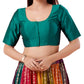 Dazzling Rama Green Color Poly Blend Fabric Round Neck Readymade Blouse For Women