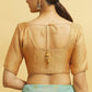 Gold Color Brocade Elbow Sleeve Readymade Blouse Near Me