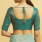 Teal Green Color Brocade Elbow Sleeve Readymade Blouse Near Me