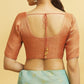 Orange Color Brocade Elbow Sleeve Readymade Blouse Near Me