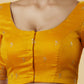 Front Open Yellow Color Elbow Sleeve Readymade Blouse Near Me