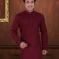 Divine Plain Maroon Color Premium Linen Cotton Kurta With Pajama Near Me