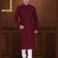 Divine Plain Maroon Color Premium Linen Cotton Kurta With Pajama Set For Men
