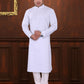 Elegant White Color Premium Linen Cotton Kurta Suits For Men