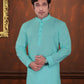 Stunning Sea Blue Color Linen Cotton Kurta Suits Near Me