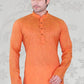 Stunning Orange Color Poly Cotton Plain Kurta Pajama Set Near Me