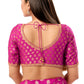 Amazing Front Open Pink Color Brocade Elbow Sleeve Readymade Blouse Near Me