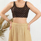 Alluring Dark Brown Color Butti Work Ready To Wear Soft Slub Blouse For Women