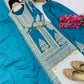 Charming Designer Sky Blue Color Sequins And Embroidery Work Palazzo Suits In USA