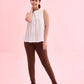 Attractive Brown Colored Stretchable Rayon Elastane Leggings For Women