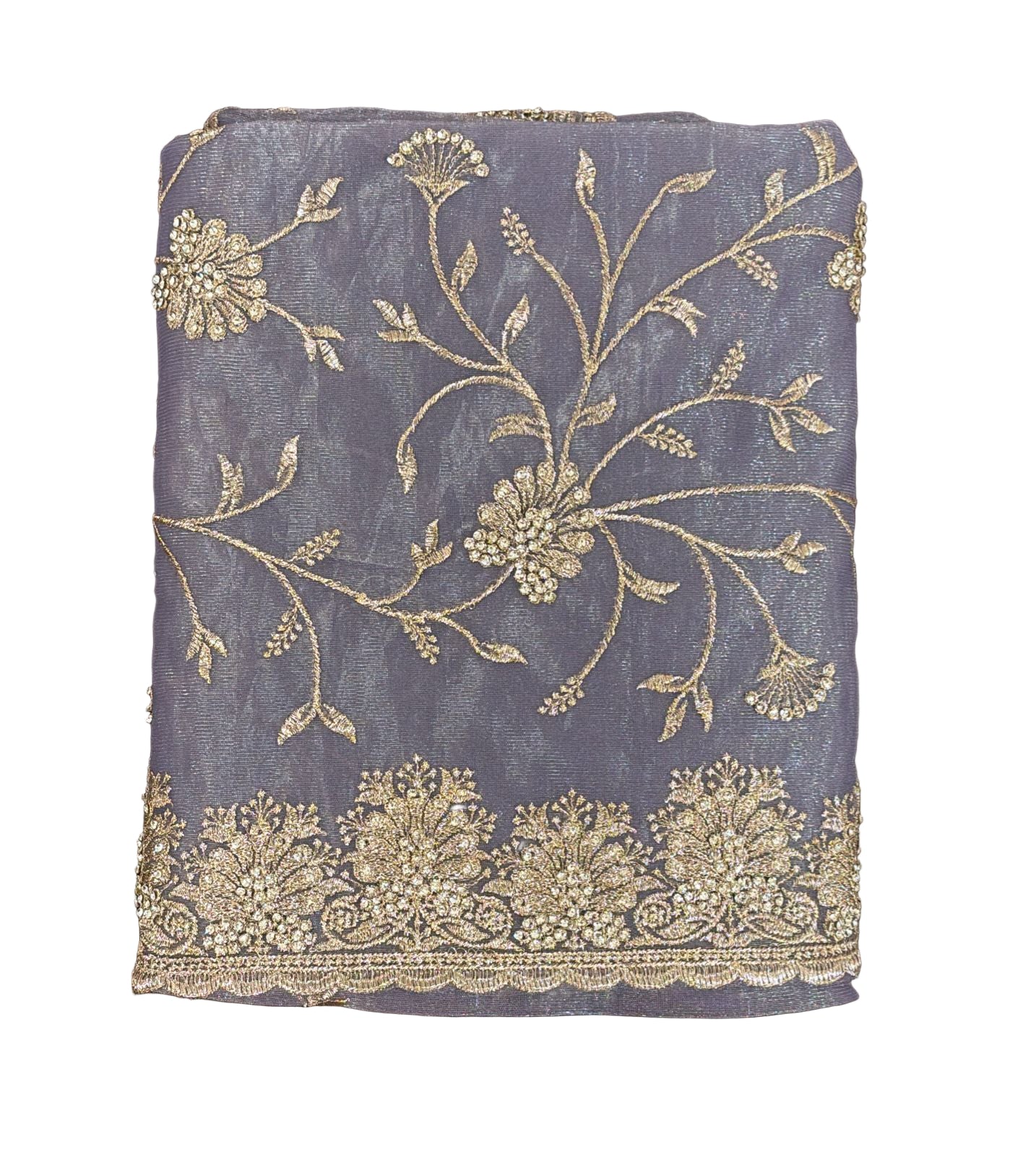 Fantastic Light Lavender Color Soft Organza With White Stone Work Fancy Saree  - PREMIUM QUALITY