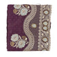 Pretty Dark Purple Color Georgette And Chiffon With Embroidered Work Fancy Saree - PREMIUM QUALITY