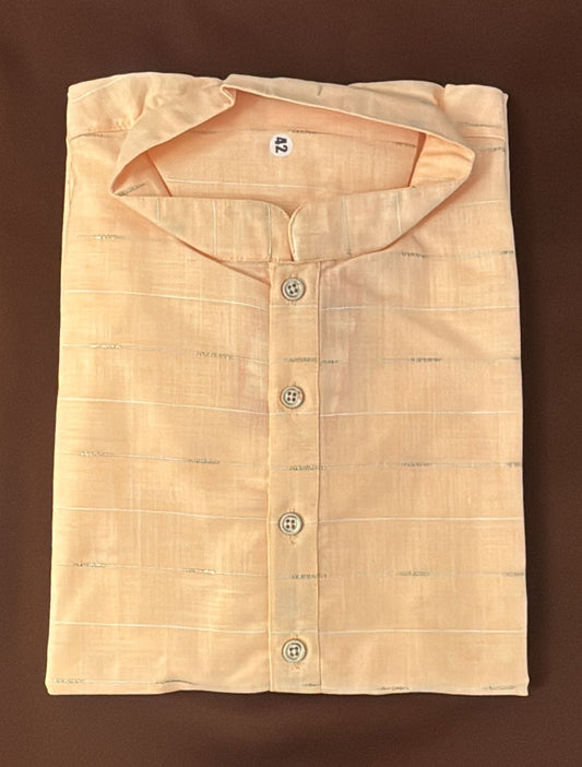 Amazing Light Orange Color Men's Kurta With Pajama Pant