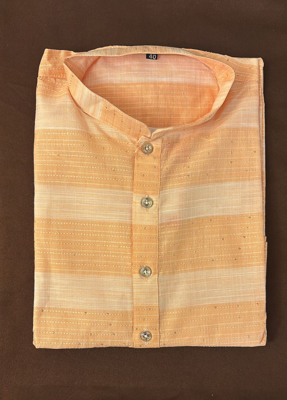 Beautiful Orange Color Men's Kurta With Pajama Pant