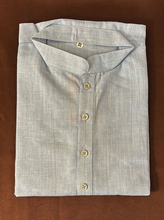 Appealing Blue Color Cotton Kurta With Pajama Pant