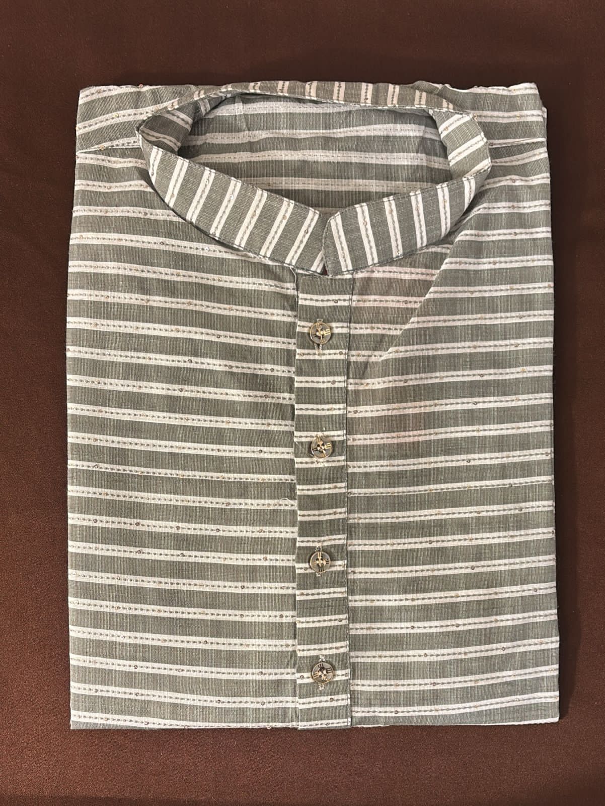 Alluring Gray Color Cotton With Sequins Work Kurta Suits For Men