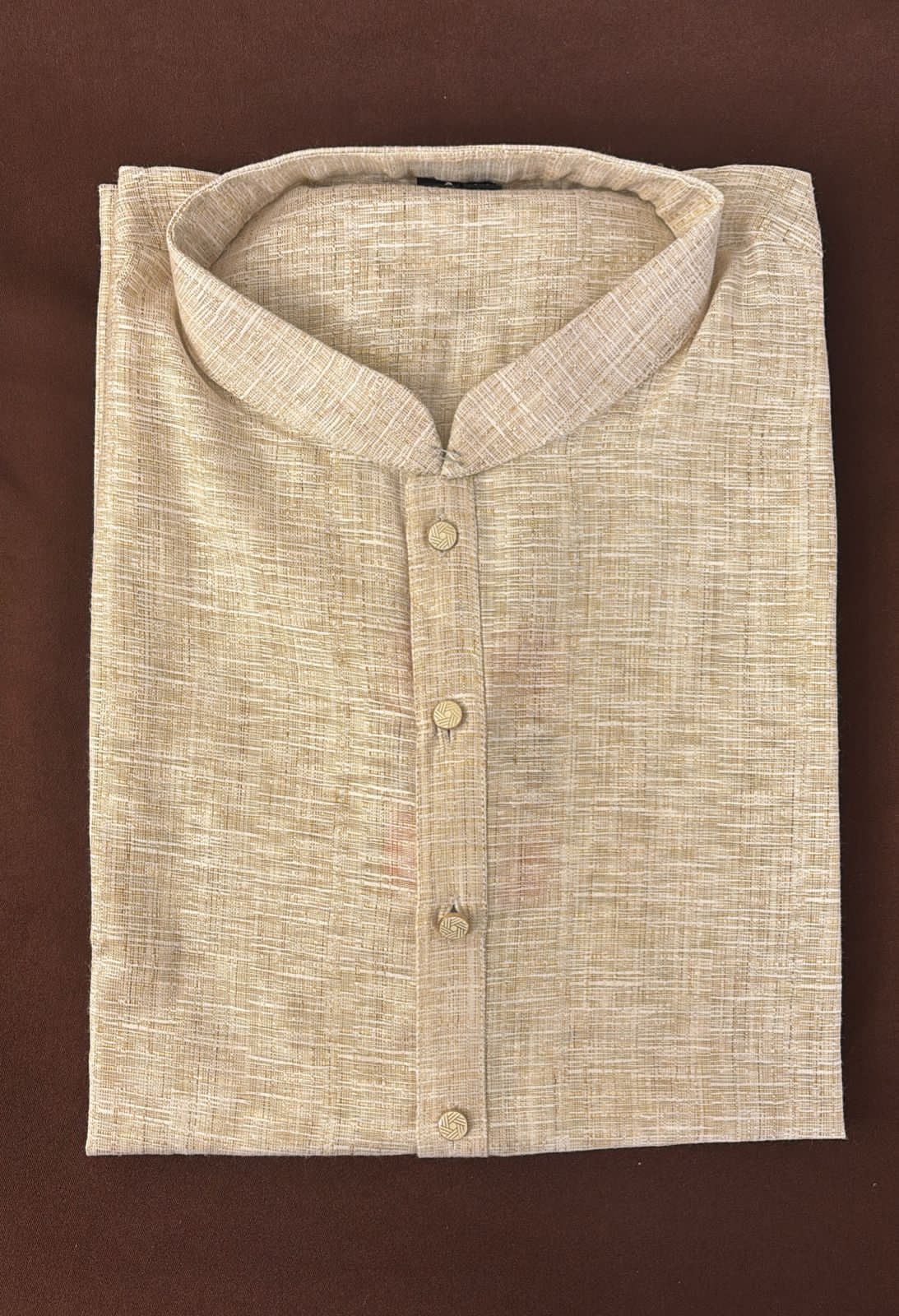 Alluring Light Tan Color Cotton Kurta With Pajama Pant