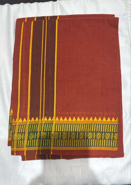 Attractive Men's Kavi Color Cotton Dhoti