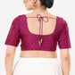 Wine Color Taffeta Silk With Round Neck Readymade Blouse Near Me