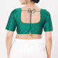 Green Color Taffeta Silk With Round Neck Readymade Blouse Near Me