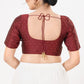Dark Maroon Color Taffeta Silk With Round Neck Readymade Blouse Near Me