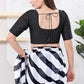 Black Color Dupion Silk With Round Neck Readymade Blouse  Near Me