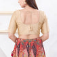 Beige Color Dupion Silk With Round Neck Readymade Blouse Near Me