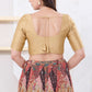Gold Color Dupion Silk With Round Neck Readymade Blouse Near Me