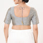 Gray Color Taffeta Silk With Round Neck Readymade Blouse Near Me