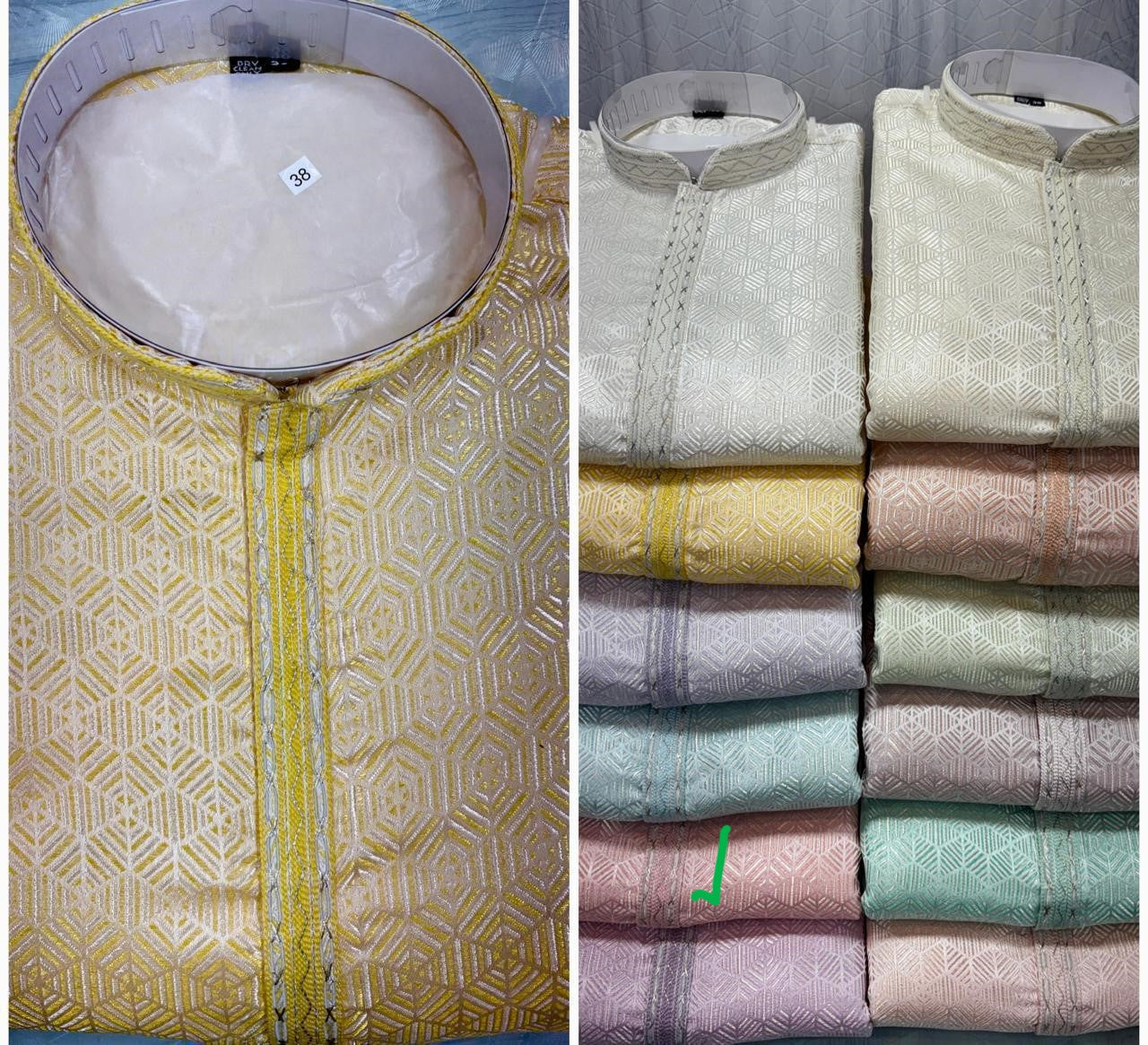 Light Pink Color Self Design Kurta With Pajama Near Me