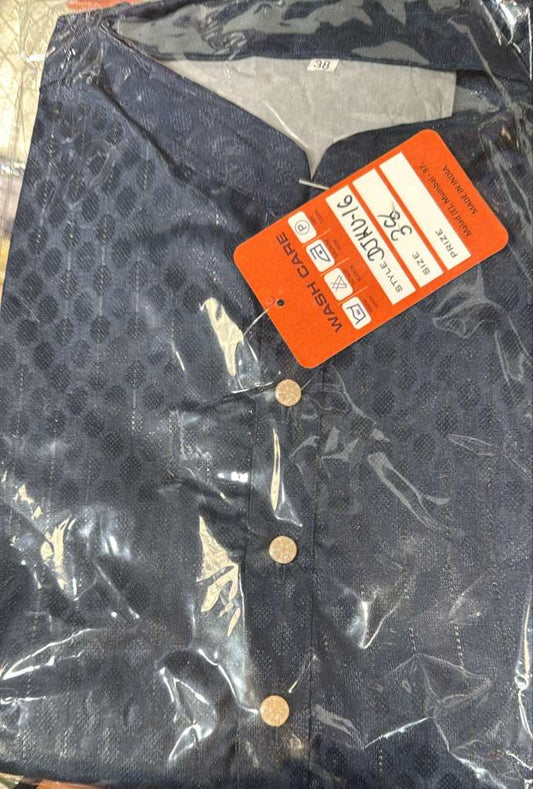 Attractive Dark  Blue Color Silk With Self Design Kurta Suits For Men