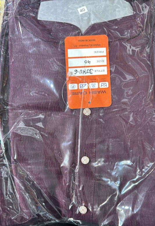 Alluring Purple Color Cotton With Self Design Kurta Suits For Men