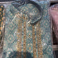 Alluring Teal Blue Color Silk With Zardozi Work Kurta Suits For Men