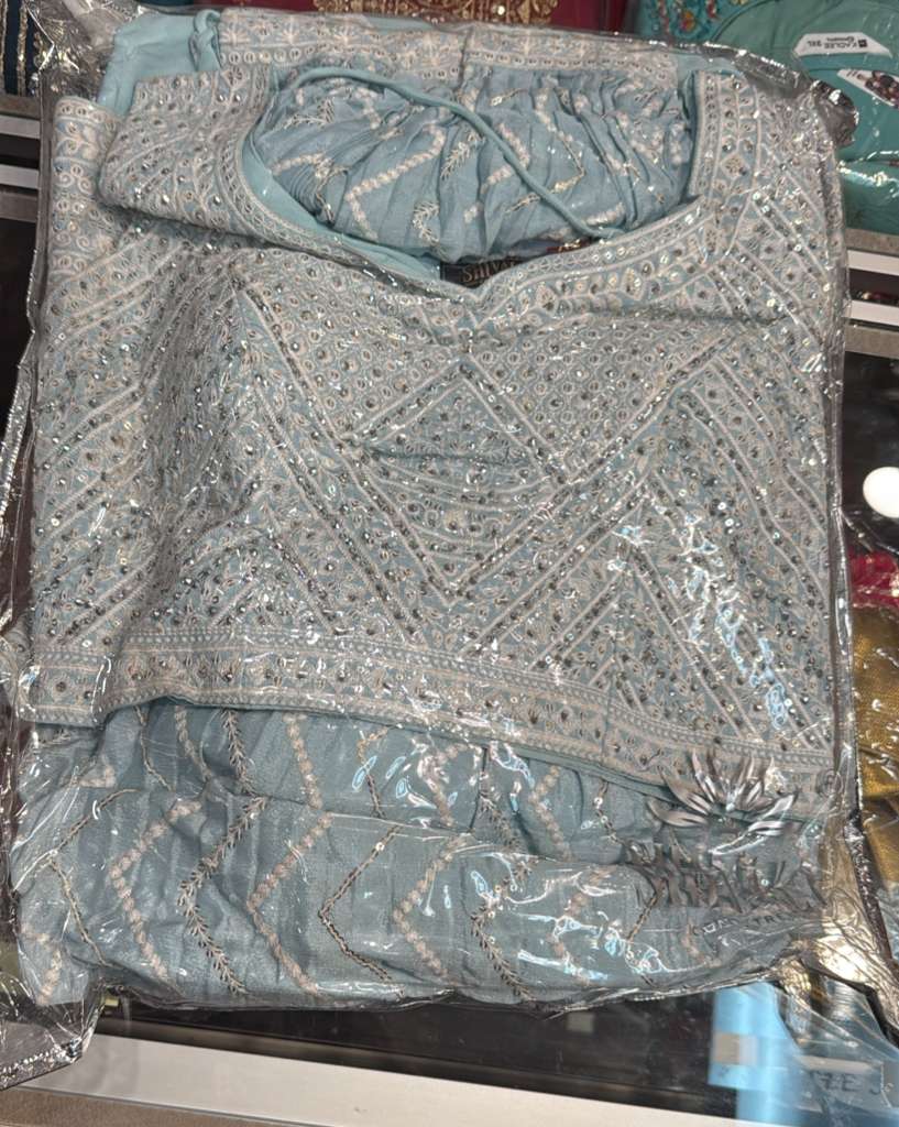 Blue Color Embroidery And Sequins Work Lehenga Choli In Suncity