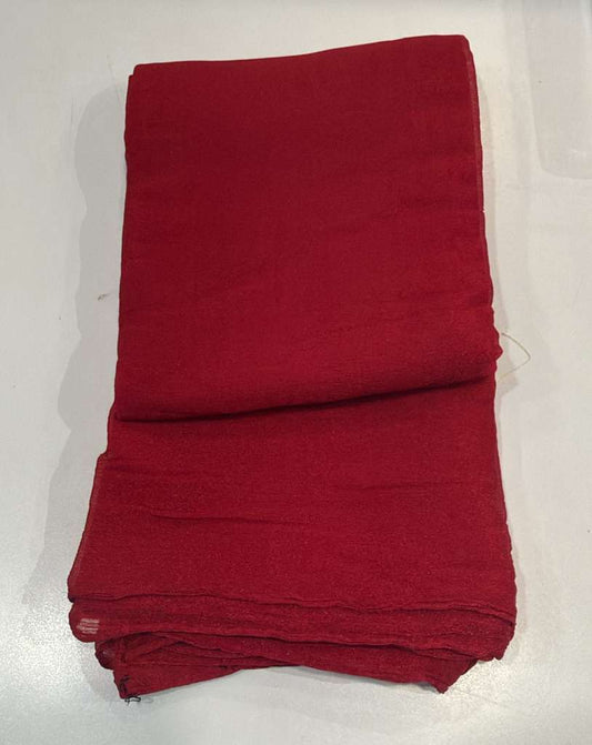 Elegant Maroon Color Plain Chiffon Dupatta For Women