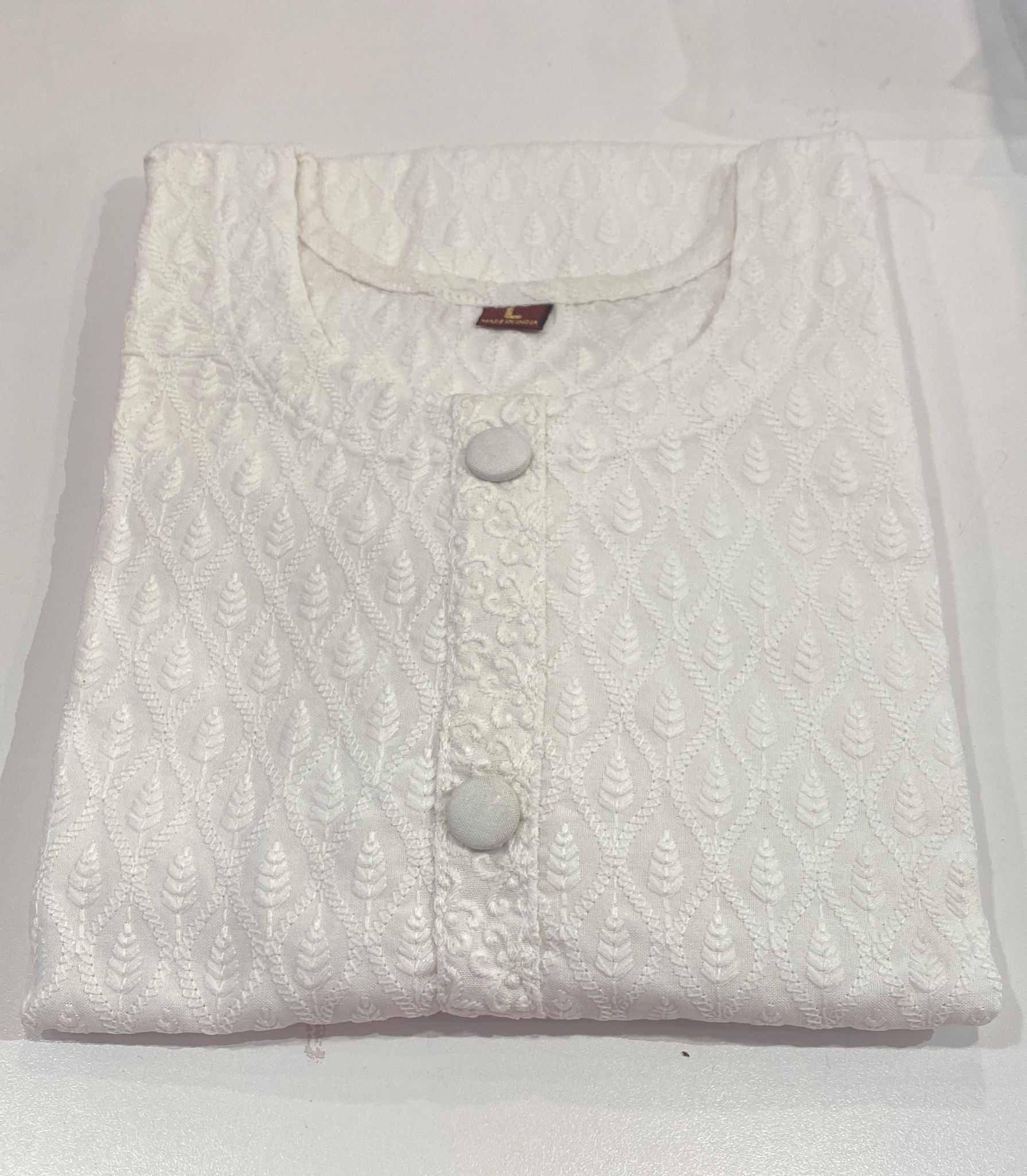 Amazing White Color Rayon With Chikankari Work Kurti For Women