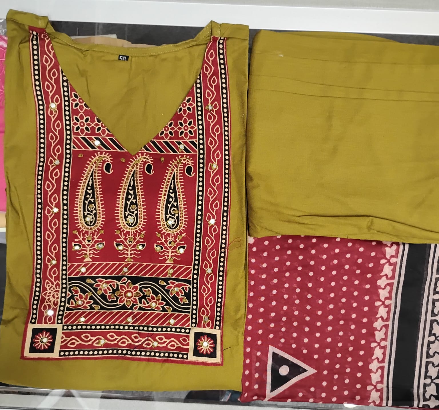 Pretty Lime Green Color Cotton With Printed Work Salwar Suits With Dupatta