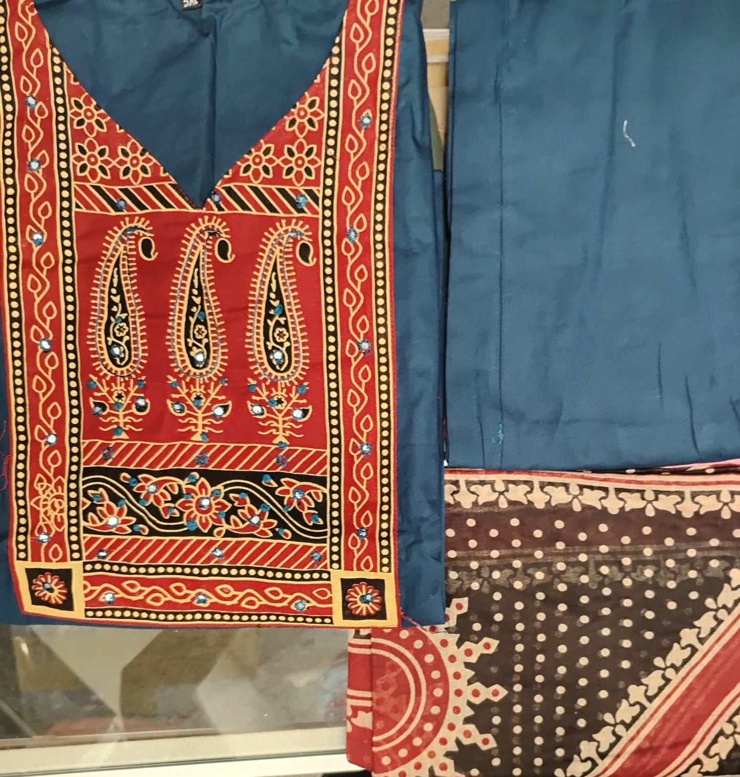 Blue Color Cotton With Printed Work Salwar Suits With Dupatta Near Me